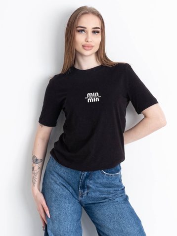 черный женская футболка (YOLA, принт, 5 ед. размеры норма: S. M. L. XL. 2XL) - фото 2