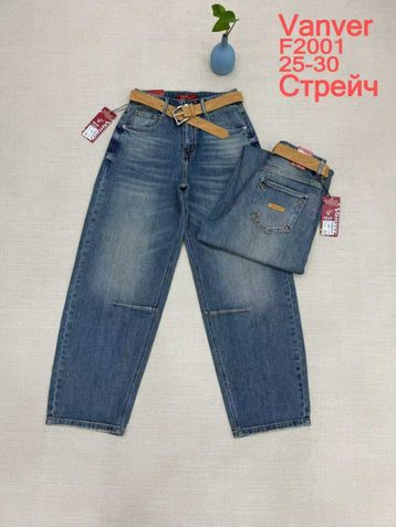 синие женские джинсы vanver (стрейч коттон, 6 ед, размеры норма: 25-30) выдача на следующий день - фото 2