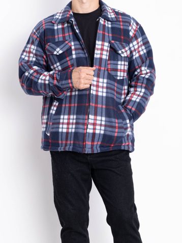 синяя мужская рубашка-куртка (мех, 5 ед, размеры норма: M/L. L/XL. XL/2XL. 2XL/3XL. 3XL/4XL) - фото 2