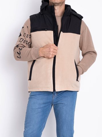 бежевая мужская жилетка (синтепон, 5 ед. размеры норма:L. XL. 2XL. 3XL. 4XL) - фото 2