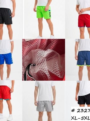2327-99 # микс цветов и моделей мужские спортивные шорты (спортивный трикотаж, сетка Air Mesh, карманы на змейке, 25 ед, размеры норма: XL. 2XL. 3XL. 4XL. 5XL) - фото 2