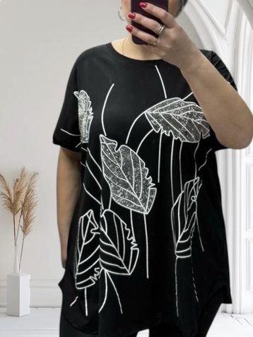 25009# выбор цвета женская футболка (коттон 95%, спандекс 5%, 3 ед, размеры батал: 2XL, 3XL, 4XL) выдача на следующий день - фото 4
