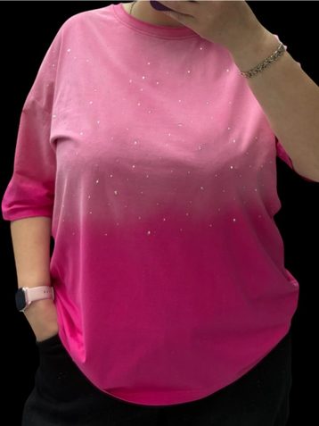 25106# черная   женская футболка oversize (95% коттон, 6 ед, размеры полубатал: 46-52, 52-58) выдача на следующий день - фото 3