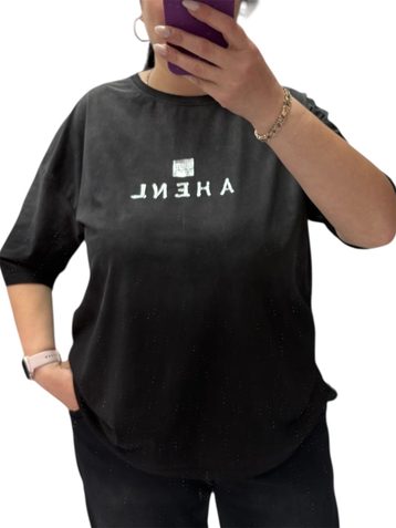 25108# микс цветов женская футболка oversize (95% коттон, 6 ед, размеры полубатал: 46-52, 52-58) выдача на следующий день - фото 3