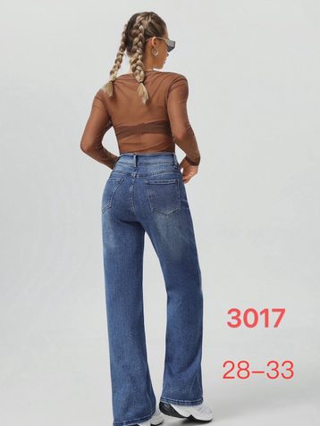 синие женские джинсы (New Jeans, стрейч, 6 ед, размеры полубатал: 28-33) выдача на следующий день - фото 3
