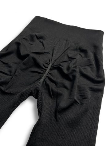 черные женские лосины (рубчик, с ефектом PUSH-UP. 4 ед. размеры на бирке L/XL соответствуют норме S/2XL) - фото 3