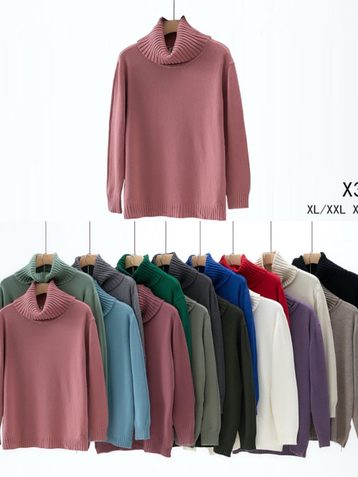 микс цветов женский свитер (5 ед, размеры полубатал: XL-3XL) - фото 2