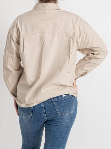 3549-3 бежевая женская рубашка (BASE, коттон, 4 ед. размеры батал: 2XL. 3XL. 4XL. 5XL) - фото 3