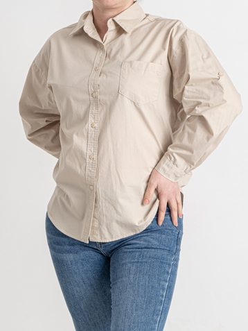 3549-3 бежевая женская рубашка (BASE, коттон, 4 ед. размеры батал: 2XL. 3XL. 4XL. 5XL) - фото 5