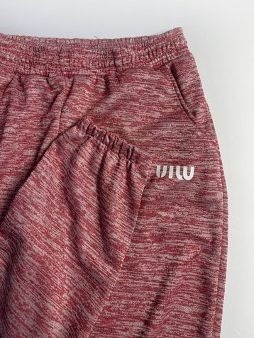 красные женские спортивные брюки (манжет, двухнитка, с кармпнами, 5 ед. размеры полубатал: 50, 52, 54, 56, 58) - фото 3