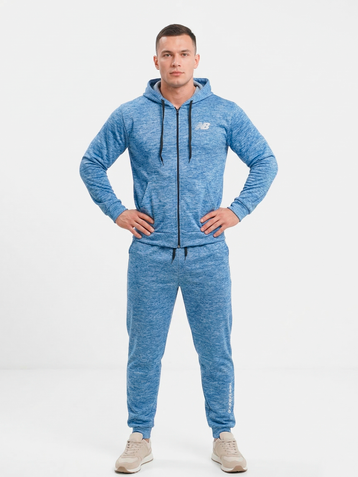 4960-42 голубой мужской спортивный костюм (двухнитка, кофта на змейке, с капюшоном, 5ед, размеры норма: 46, 48, 50, 52, 54) - фото 2