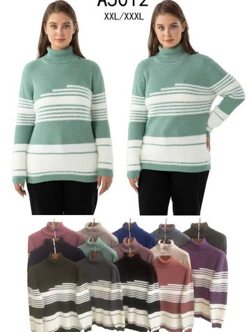 микс цветов женский свитер (5 ед, размеры батал: 2xl-3xl) - фото 2