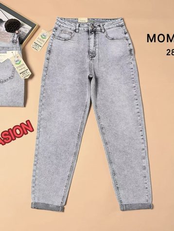 серые женские джинсы мом (VINDASION, 6 ед. размеры полубатал: 28. 29. 30. 31. 32. 33) выдача на следующий день - фото 2