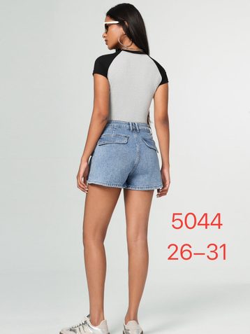 голубые женские шорты-юбка (New Jeans, стрейч, 6 ед, размеры норма: 26-31) выдача на следующий день - фото 3