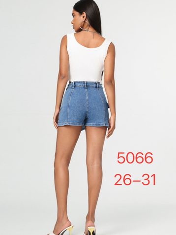 голубые женские шорты-юбка (New Jeans, стрейч, 6 ед, размеры норма: 26-31) выдача на следующий день - фото 3