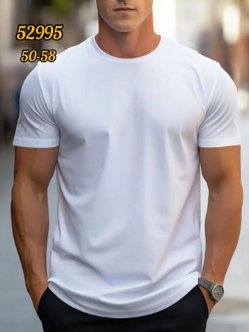 52995# выбор цвета мужская футболка (Турецкий хлопок, 5 ед, размеры батал: 50-52-54-56-58) выдача на следующий день - фото 3