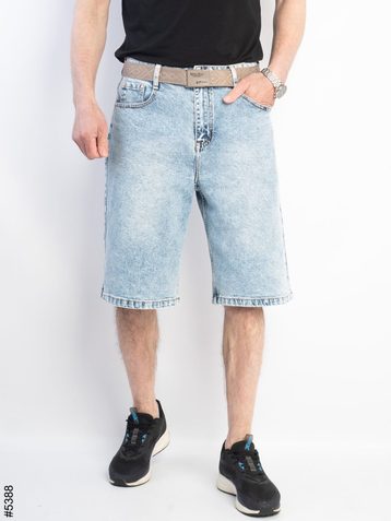 голубые мужские джинсовые шорты (SPP'S JEANS, стрейч коттон, 8 ед, размеры норма: 28-36) выдача на следующий день - фото 2