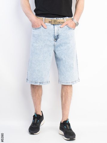 голубые мужские джинсовые шорты (SPP'S JEANS, стрейч коттон, 8 ед, размеры норма: 29-36) выдача на следующий день - фото 2