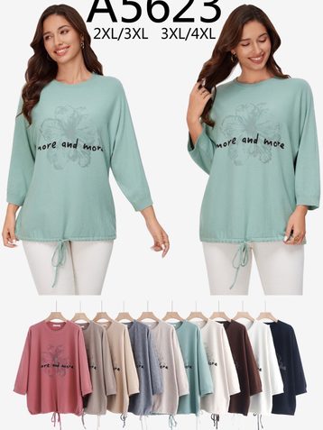 микс цветов женский свитер (Kiss me, 10 ед, размеры батал: 2XL-4XL) выдача на следующий день - фото 2