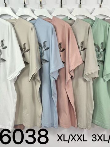 микс цветов женская футболка (Kiss me, 10 ед, размеры батал: XL-4XL) выдача на следующий день - фото 2