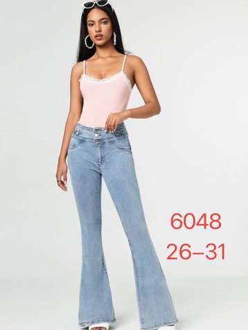 голубые женские стрейчевые джинсы New Jeans (6 ед, размеры норма: 26-31) выдача на следующий день - фото 2