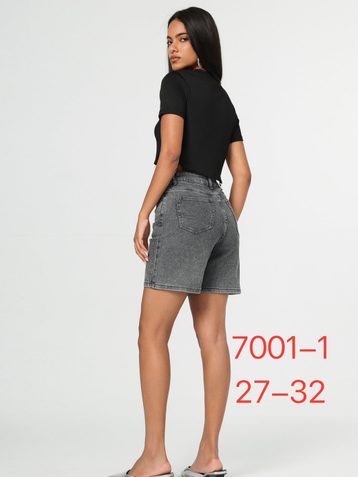 серые женские джинсовые шорты с камнями (New Jeans, 6 ед, размеры норма: 27-32) выдача на следующий день - фото 3