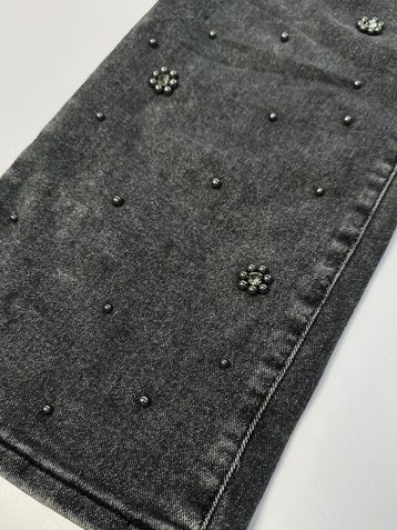 темно-серые женские стрейчевые джинсы New Jeans (6 ед, камни, размеры норма: 25-30) - фото 3