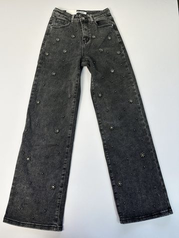 темно-серые женские стрейчевые джинсы New Jeans (6 ед, камни, размеры норма: 25-30) - фото 4