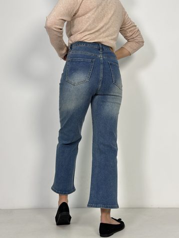 голубые женские джинсы с камнями (New Jeans, укороченые, стрейчевые, 6 ед, размеры норма: 25. 26. 27. 28. 29. 30 ) - фото 3