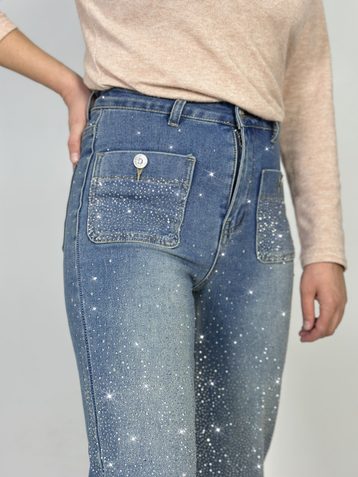 голубые женские джинсы с камнями (New Jeans, укороченые, стрейчевые, 6 ед, размеры норма: 25. 26. 27. 28. 29. 30 ) - фото 5