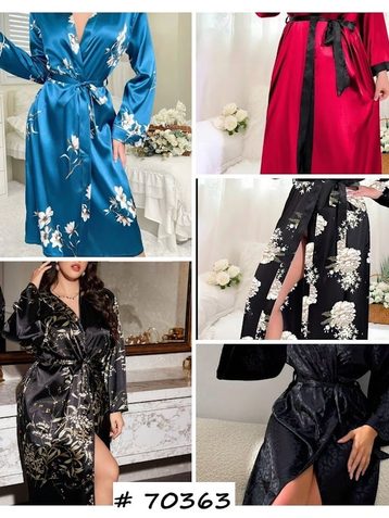 выбор цвета женский халат (атлас, 5 ед, размеры батал: 3XL-7XL) выдача на следующий день - фото 2