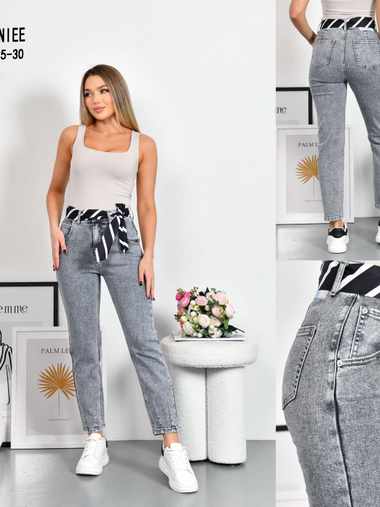 Серые женсике джинсы (Lanlaniee, стрейч коттон, 6 ед, размеры норма: 25-30) выдача на следующий день