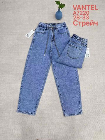 голубые женские джинсы vanver (стрейч коттон, 6 ед, размеры полубатал: 28-33) выдача на следующий день - фото 2