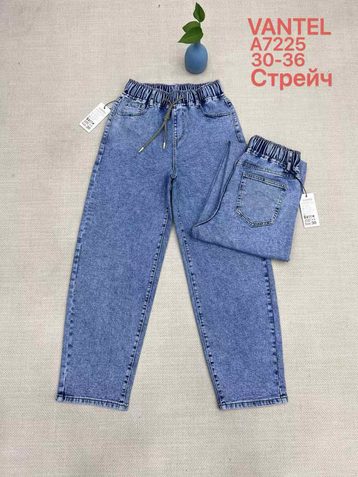 голубые женские джинсы vanver (стрейч коттон, 6 ед, размеры батал: 30-36) выдача на следующий день - фото 2