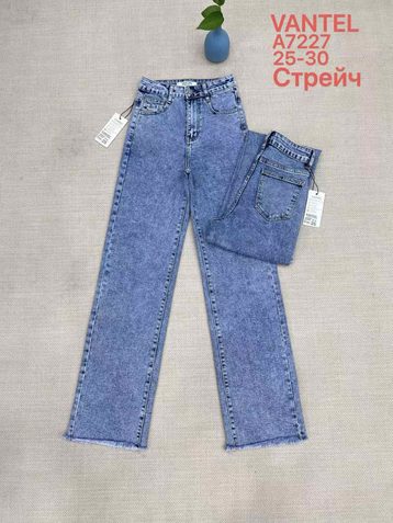голубые женские джинсы vanver (стрейч коттон, 6 ед, размеры норма: 25-30) выдача на следующий день - фото 2
