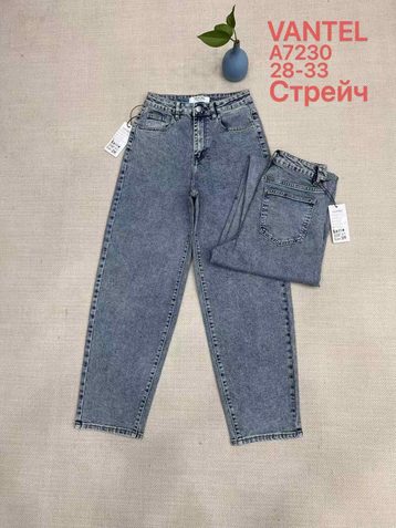 серые женские джинсы vanver (стрейч коттон, 6 ед, размеры полубатал: 28-33) выдача на следующий день - фото 2
