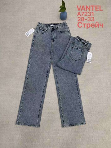 серые женские джинсы vanver (стрейч коттон, 6 ед, размеры полубатал: 28-33) выдача на следующий день - фото 2
