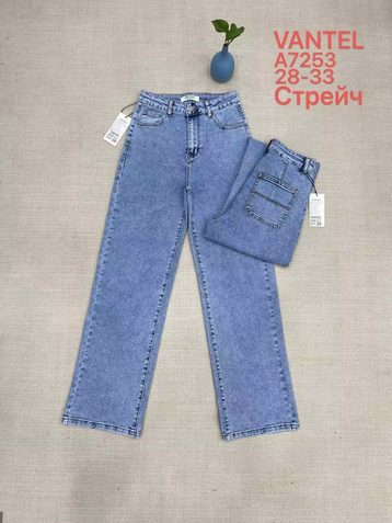 голубые женские джинсы vanver (стрейч коттон, 6 ед, размеры полубатал: 28-33) выдача на следующий день - фото 2