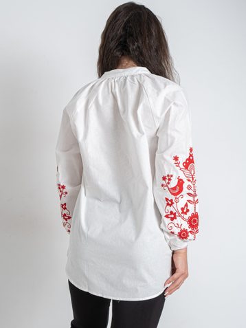 7410-10 # белая женская вышиванка (хлопок 100%, 5 ед. размеры норма: S. M. L. XL. 2XL) выдача на следующий день - фото 3