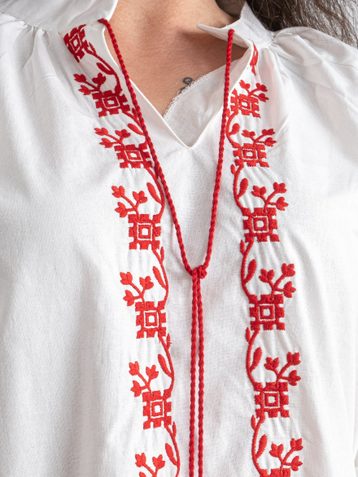 7410-10 # белая женская вышиванка (хлопок 100%, 5 ед. размеры норма: S. M. L. XL. 2XL) выдача на следующий день - фото 6