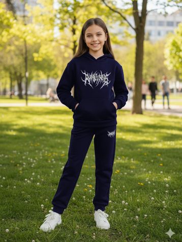 синий подростковый спортивный костюм (YOLA, трехнитка, флис, на 8-11 лет, 5 ед. размеры подросток: 128. 134. 140. 146. 152) - фото 4