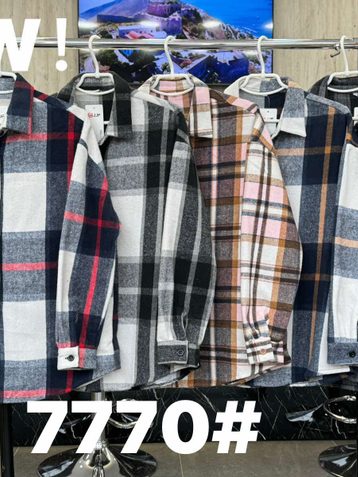 7770 # выбор цвета женская рубашка с камушками (JJF, фланель, 4 ед, размеры батал: XL-4XL) выдача на следующий день - фото 3
