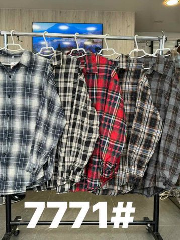 7771 # выбор цвета женская рубашка с камушками (JJF, фланель, 4 ед, размеры батал: 3XL-6XL) выдача на следующий день - фото 4
