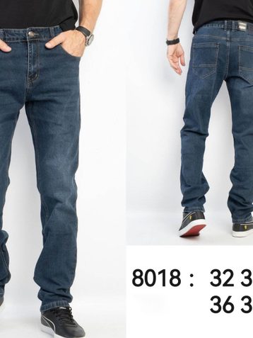 8018 # синие мужские джинсы (стрейч-коттон, 8 ед, размеры полубатал: 32, 33, 34, 35, 36, 38, 40, 42) выдача на следующий день - фото 2