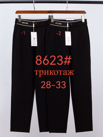 черные женские брюки Fudeyan (трикотаж, 6 ед, размеры полубатал: 28-33) выдача на следующий день - фото 2