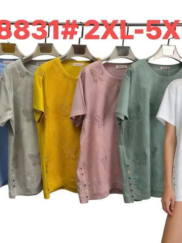 8831 # выбор цвета женская трикотажная футболка (4 ед, размеры батал: 2XL-5XL) выдача на следующий день - фото 2