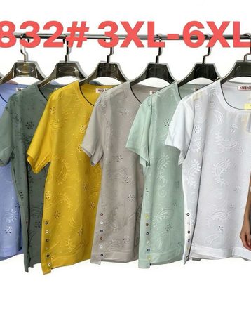 8832 # выбор цвета женская трикотажная футболка (4 ед, размеры батал: 3XL-6XL) выдача на следующий день - фото 2