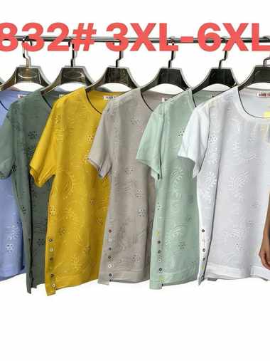 8832 # выбор цвета женская трикотажная футболка (4 ед, размеры батал: 3XL-6XL) выдача на следующий день