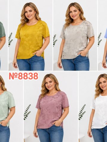 8838 # выбор цвета женская трикотажная футболка (4 ед, размеры батал: 3XL-6XL) выдача на следующий день - фото 2