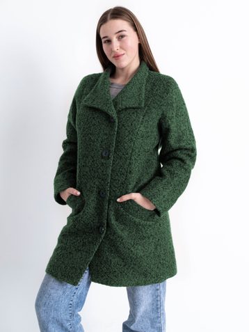 90086-73 темно-зеленое женское драповое пальто (3 ед. размеры норма: 42. 44. 48) - фото 2